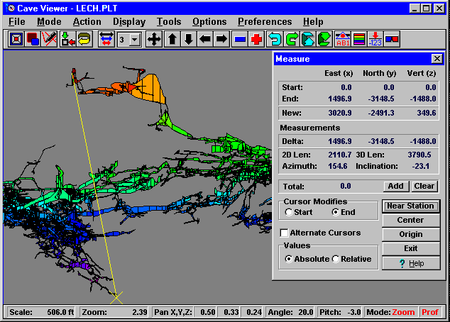 COMPASS Viewer showing several features.